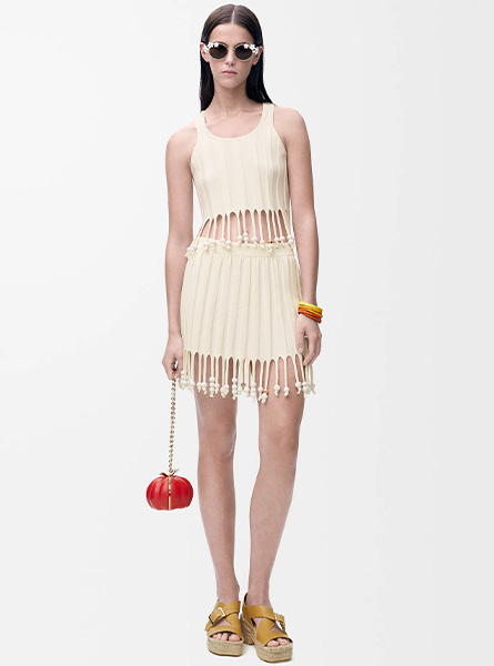 LOEWE高仿女装 | 罗意威A货服装  2025夏季LOEWE新款 棉质迷你半身裙