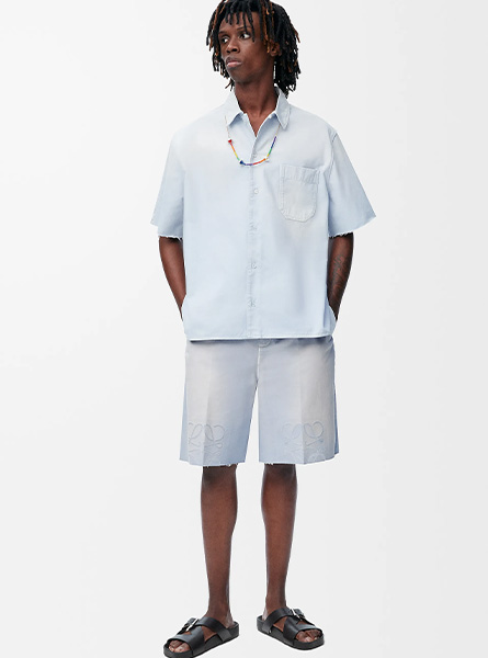 LOEWE高仿男装 | 罗意威A货服装  2025夏季LOEWE新款 棉质 Anagram 短裤