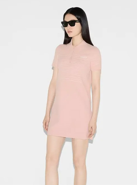 GUCCI高仿女装 | 古驰A货服装  2025夏季GUCCI新款 饰嵌花织物Polo衫式连衣裙