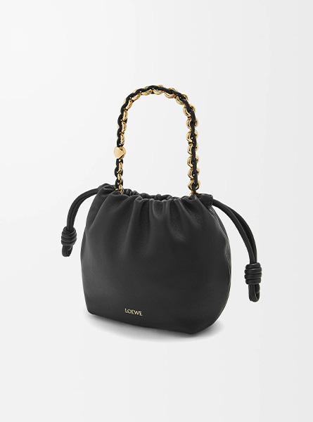高仿LOEWE包包 | A货罗意威包包 2025年LOEWE新款 迷你柔软纳帕羊皮革 黑色 Flamenco Purse 手袋