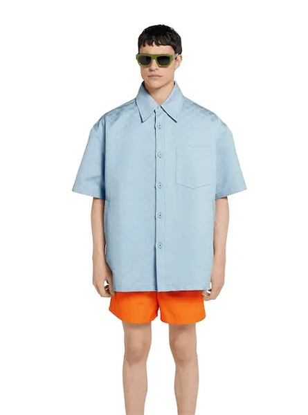 GUCCI高仿男装 | 古驰A货服装  2025夏季GUCCI新款 超大造型GG棉质衬衫