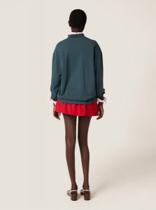 MIUMIU高仿女装 | 缪缪A货服装  2025夏季MIUMIU新款棉质珠地布Polo衫