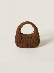 高仿MIUMIU包包 | A货缪缪包包 2025夏季MIUMIU新款 可可棕 Wander Matelassé绒面皮革手袋