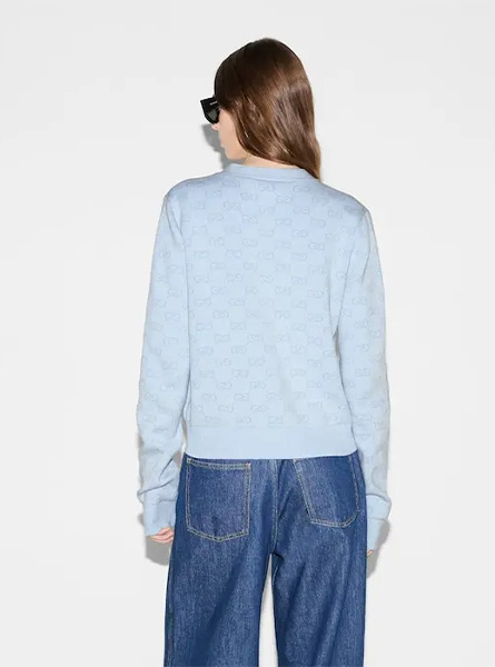 GUCCI高仿女装 | 古驰A货服装  2025夏季GUCCI新款 精棉GG提花针织开衫