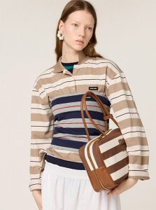 高仿MIUMIU包包 | A货缪缪包包 2025夏季MIUMIU新款 可可棕 Beau帆布和皮革手袋