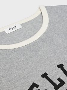 CELINE高仿女装 | 思琳 A货服装 2025夏季CELINE新款 混灰色 CELINE ANCHOR棉质平纹针织70年代风格T恤