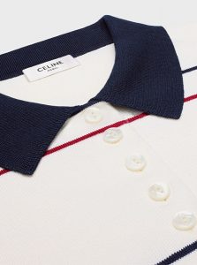 CELINE高仿女装 | 思琳 A货服装  2025夏季CELINE新款 米白色 TRIOMPHE短款POLO衫