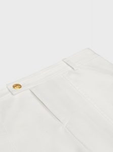 CELINE高仿女装 | 思琳 A货服装  2025夏季CELINE新款 米白色棉质华达呢工装裤