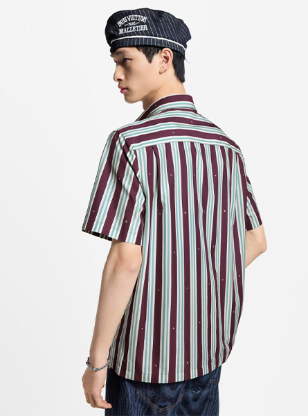 LV高仿男装 | 路易威登 A货服装  2025早秋LV新款 条纹短袖衬衫
