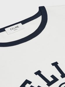 CELINE高仿女装 | 思琳 A货服装 2025夏季CELINE新款 荧光白 CELINE ANCHOR棉质平纹针织70年代风格T恤