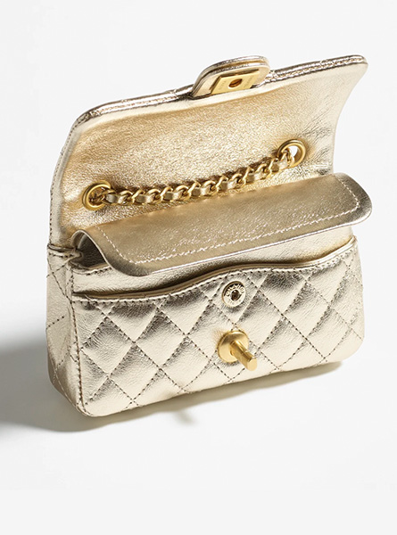 高仿CHANEL包包 | A货香奈儿女包 25高级手工坊系列新款 金色经典迷你包配以钩扣