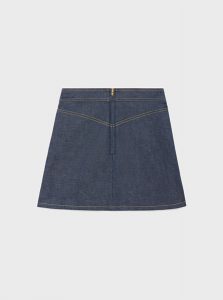 CELINE高仿女装 | 思琳 A货服装  2025夏季CELINE新款 原靛蓝色 无水洗牛仔迷你秋千裙