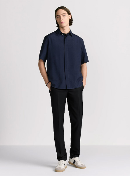 DIOR高仿男装 | 迪奥 A货服装  2025夏季DIOR新款 蓝色Dior Icons 短袖衬衫