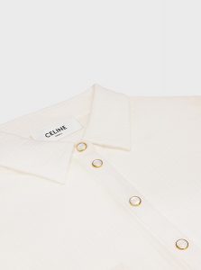 CELINE高仿女装 | 思琳 A货服装  2025夏季CELINE新款 象牙白 长款衬衫裙