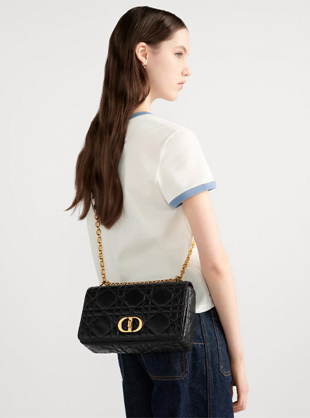 高仿DIOR包包 | A货迪奥女包 2025秋季DIOR新款 黑色中号 Soft Dior Caro 手袋