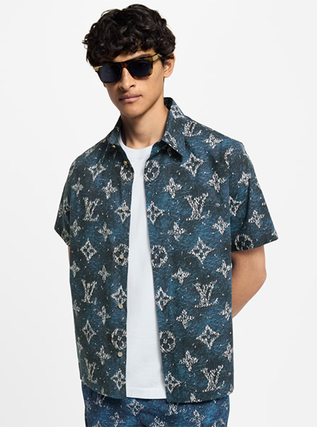 LV高仿男装 | 路易威登 A货服装  2025早秋LV新款 MONOGRAM 印花短袖衬衫