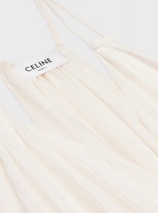 CELINE高仿女装 | 思琳 A货服装  2025夏季CELINE新款 象牙白 刺绣长款连衣裙
