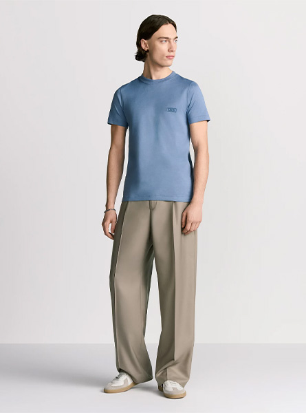 DIOR高仿男装 | 迪奥 A货服装  2025夏季DIOR新款 蓝色Dior Icons 常规版型 T 恤