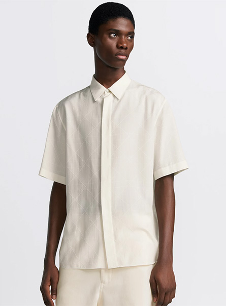DIOR高仿男装 | 迪奥 A货服装  2025夏季DIOR新款 白色Dior Icons 短袖衬衫