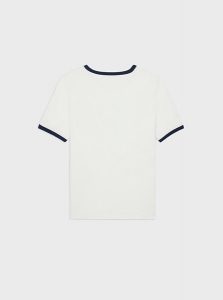 CELINE高仿女装 | 思琳 A货服装 2025夏季CELINE新款 荧光白 CELINE ANCHOR棉质平纹针织70年代风格T恤