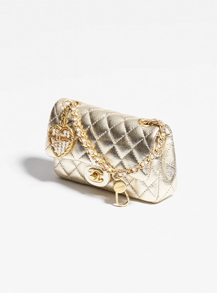 高仿CHANEL包包 | A货香奈儿女包 25高级手工坊系列新款 金色经典迷你包配以钩扣