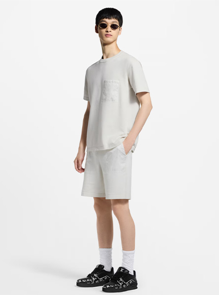 LV高仿男装 | 路易威登 A货服装  2025早秋LV新款 MONOGRAM 锦纶嵌饰 T 恤