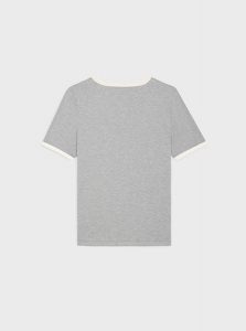 CELINE高仿女装 | 思琳 A货服装 2025夏季CELINE新款 混灰色 CELINE ANCHOR棉质平纹针织70年代风格T恤