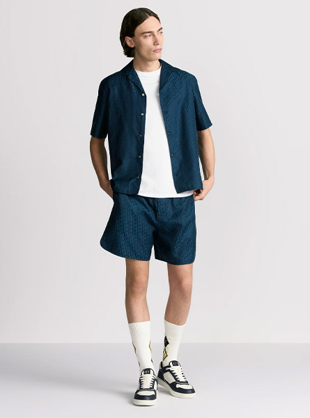 DIOR高仿男装 | 迪奥 A货服装  2025夏季DIOR新款 海军蓝短袖衬衫