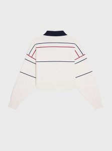 CELINE高仿女装 | 思琳 A货服装  2025夏季CELINE新款 米白色 TRIOMPHE短款POLO衫