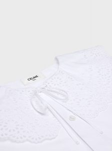 CELINE高仿女装 | 思琳 A货服装  2025夏季CELINE新款 白色ROMY短款衬衫