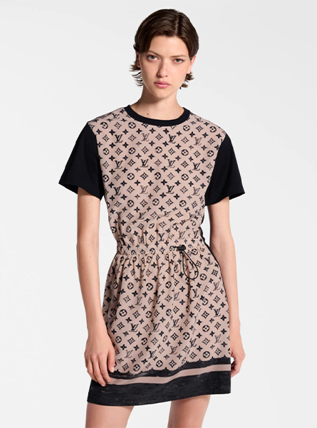LV高仿女装 | 路易威登 A货服装  2025早秋LV新款 MONOGRAM 抽绳连衣裙