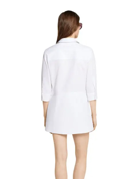 GUCCI高仿女装 | 古驰A货服装  2025早秋GUCCI新款 白色饰马衔扣棉府绸衬衫式连衣裙