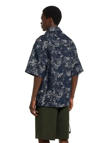 GUCCI高仿男装 | 古驰A货服装  2025早秋GUCCI新款 深蓝色GG提花牛仔衬衫
