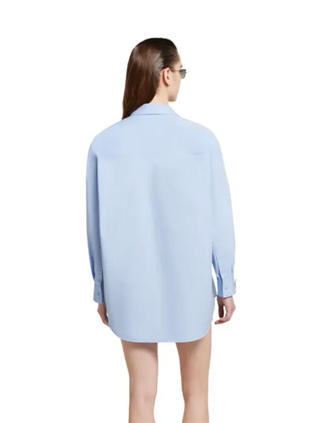GUCCI高仿女装 | 古驰A货服装  2025早秋GUCCI新款 浅蓝色饰刺绣棉府绸衬衫