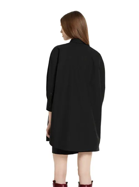 GUCCI高仿女装 | 古驰A货服装  2025早秋GUCCI新款 黑色饰刺绣棉府绸衬衫