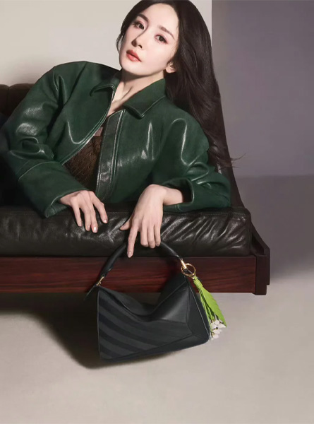 高仿LOEWE包包  小号经典牛皮革和绒面革 Puzzle 手袋 杨幂✖️ Loewe早秋系列