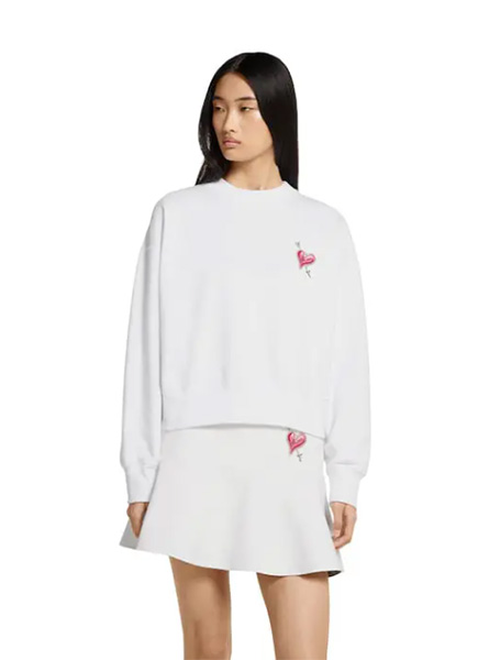 GUCCI高仿女装 | 古驰A货服装  2025早秋GUCCI新款 白色饰贴饰针织棉卫衣