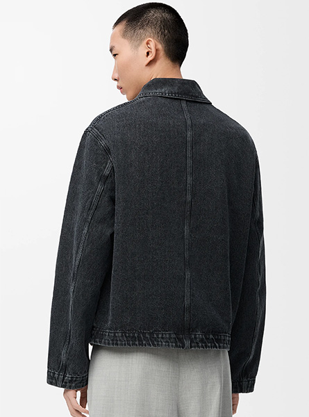 LOEWE高仿男装 | 罗意威A货服装  2025早秋新款 黑色单宁布工装外套