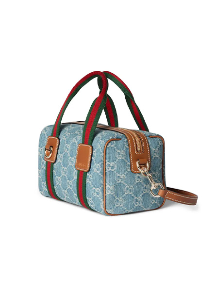 高仿GUCCI包包 蓝色Gucci GG迷你丹宁手袋 文淇最新私服穿搭