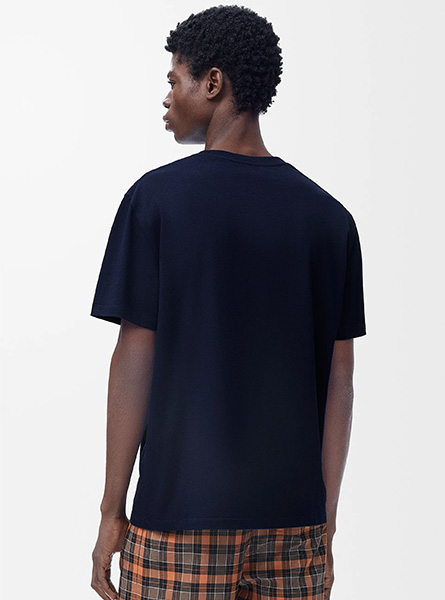 LOEWE高仿男装 | 罗意威A货服装  2025早秋新款 深海军蓝棉质宽松版型 T 恤