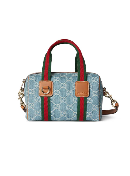 高仿GUCCI包包 蓝色Gucci GG迷你丹宁手袋 文淇最新私服穿搭