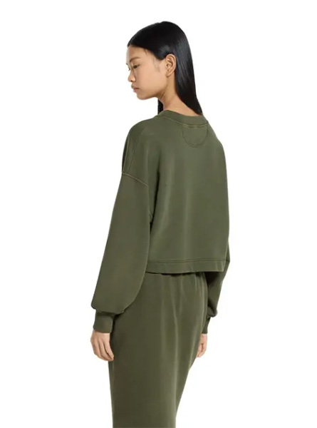 GUCCI高仿女装 | 古驰A货服装  2025早秋GUCCI新款 森林绿饰刺绣针织棉卫衣
