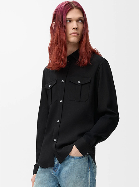 LOEWE高仿男装 | 罗意威A货服装  2025早秋新款 粘胶纤维混纺衬衫