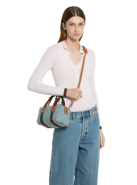 高仿GUCCI包包 | A货古驰女包 2025早秋GUCCI新款 蓝色Gucci GG迷你丹宁手袋