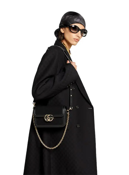 高仿GUCCI包包 | A货古驰女包 2025夏季GUCCI新款 黑色Gucci Go系列小号肩背包