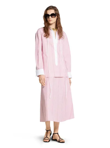 GUCCI高仿女装 | 古驰A货服装  2025早秋GUCCI新款 红色Gucci切丝棉衬衫
