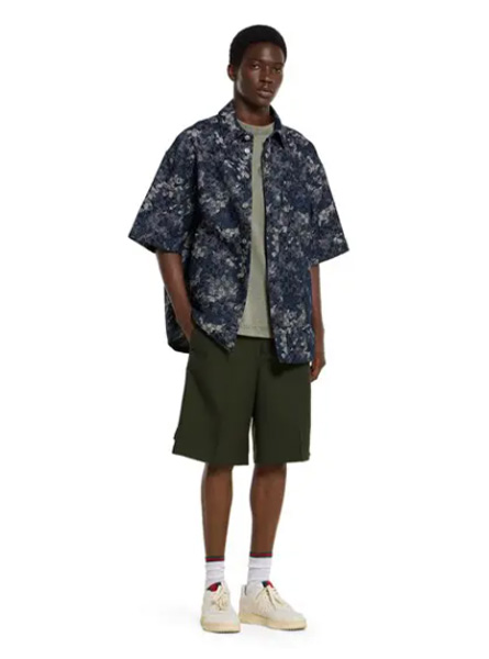 GUCCI高仿男装 | 古驰A货服装  2025早秋GUCCI新款 深蓝色GG提花牛仔衬衫