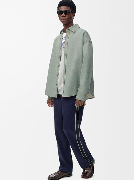 LOEWE高仿男装 | 罗意威A货服装  2025早秋新款 深海军蓝科技平纹针织运动裤