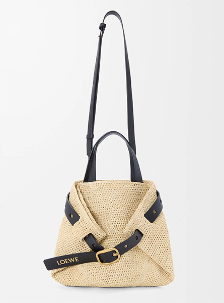 高仿LOEWE包包 | A货罗意威女包 2025早秋新款 自然色迷你拉菲草 Punch Hole Shopper 手袋
