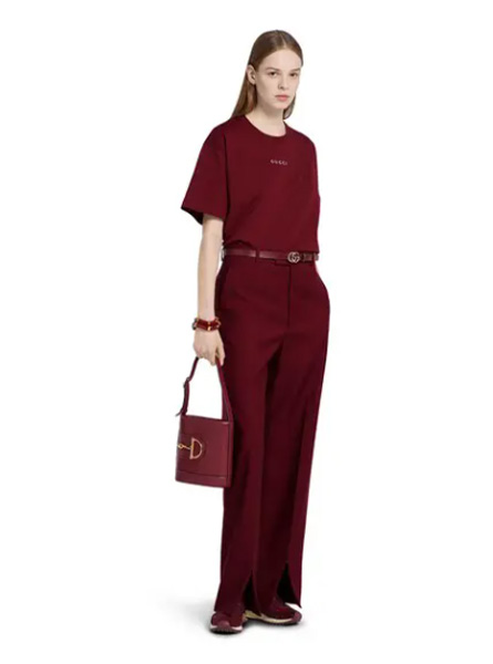 GUCCI高仿女装 | 古驰A货服装  2025早秋GUCCI新款 安可拉红针织棉T恤